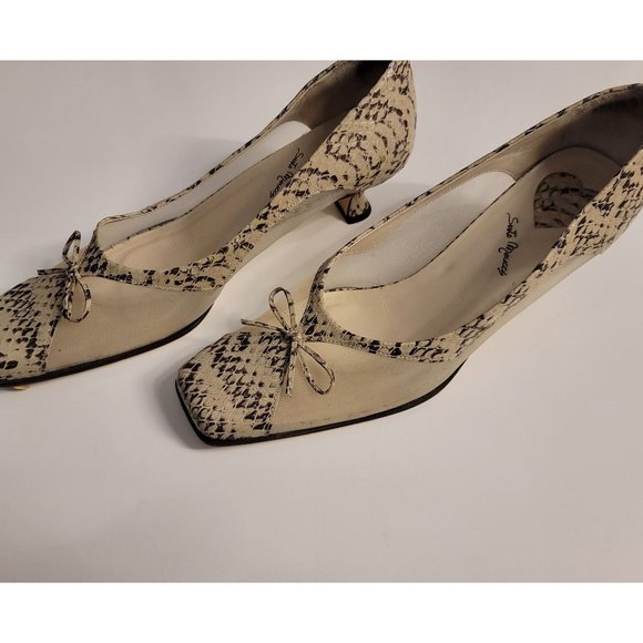 Sesto Meucci Shoes - Sesto Meucci Vintage Animal Print Embossed Mesh Detail Pumps SZ 10 Made in Italy